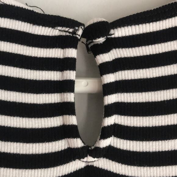 Black white striped mini dress cut out goth witchy rave indie xs / small - Picture 5 of 9